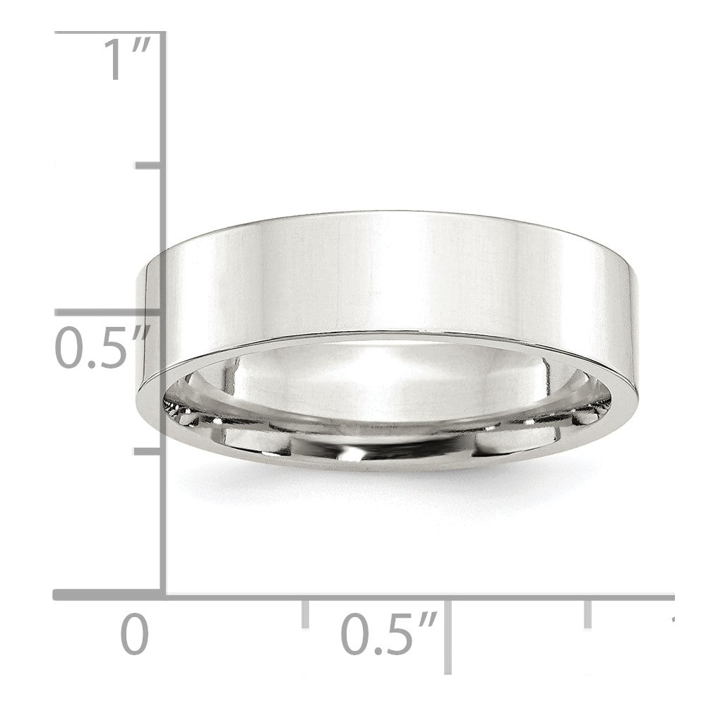 Sterling Silver 6mm Comfort Fit Flat Size 9.5 Band