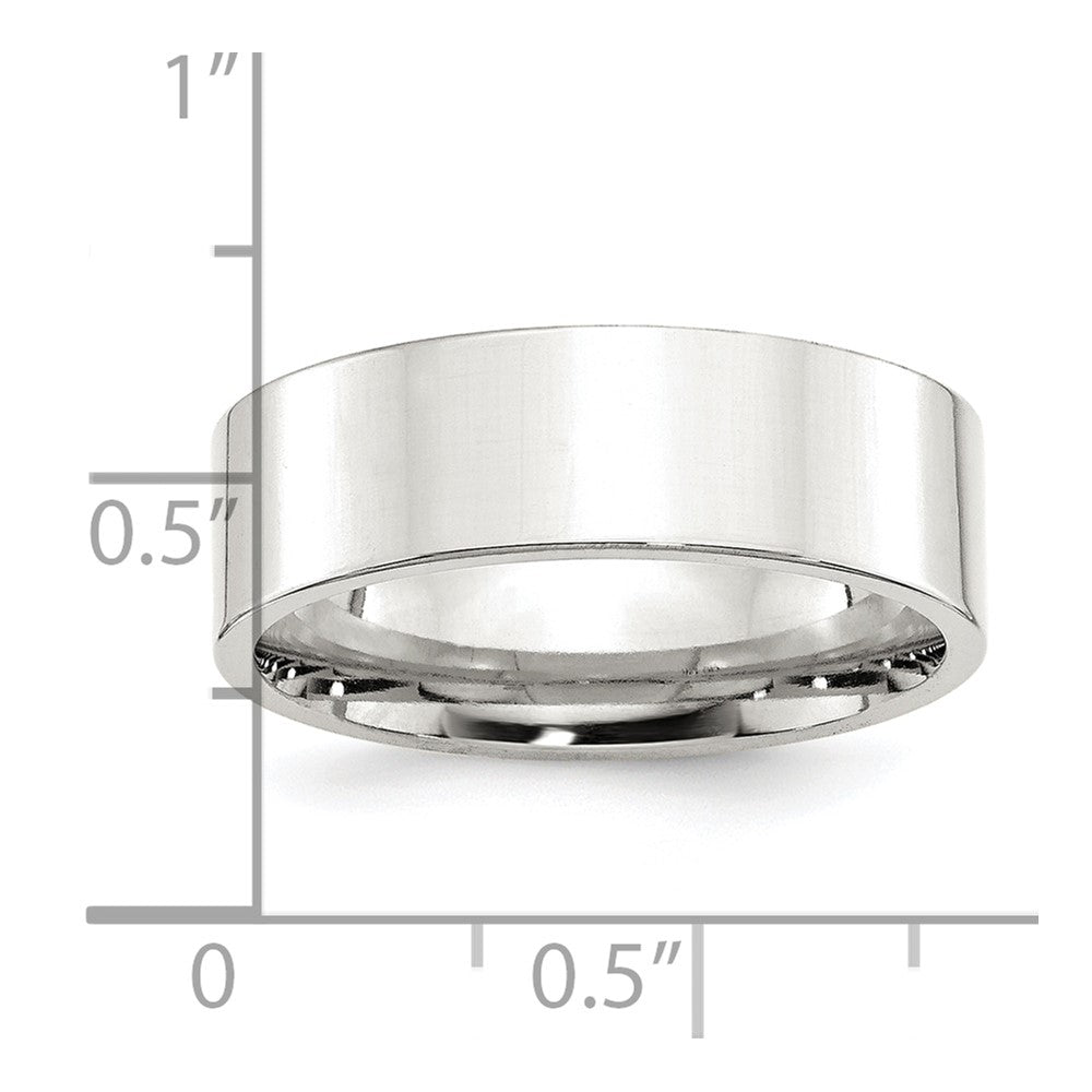 Sterling Silver 7mm Comfort Fit Flat Size 12 Band