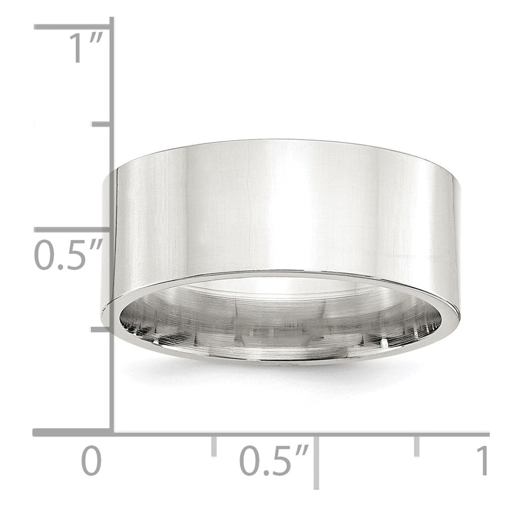 Sterling Silver 9mm Comfort Fit Flat Size 9.5 Band