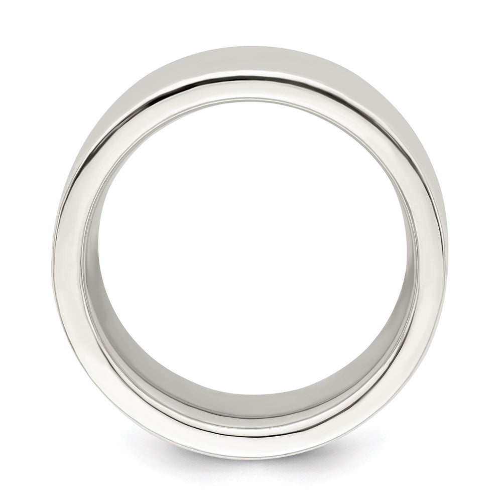 Sterling Silver 10mm Comfort Fit Flat Size 8.5 Band