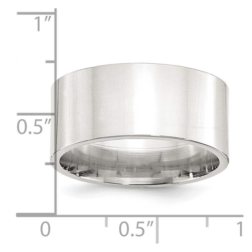 Sterling Silver 10mm Comfort Fit Flat Size 5 Band