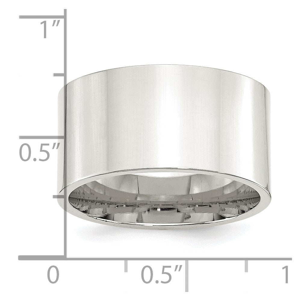 Sterling Silver 12mm Comfort Fit Flat Size 6.5 Band