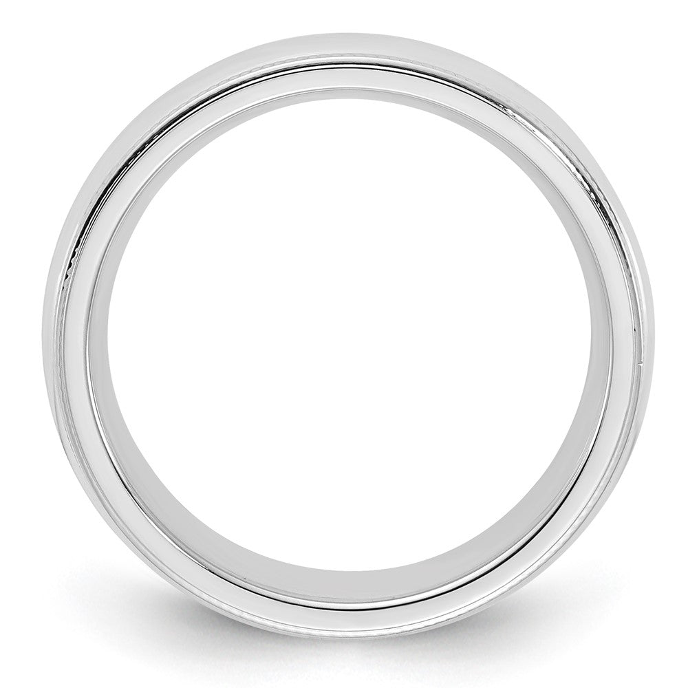Sterling Silver 5mm Comfort Fit Half Round Milgrain Size 4.5 Band