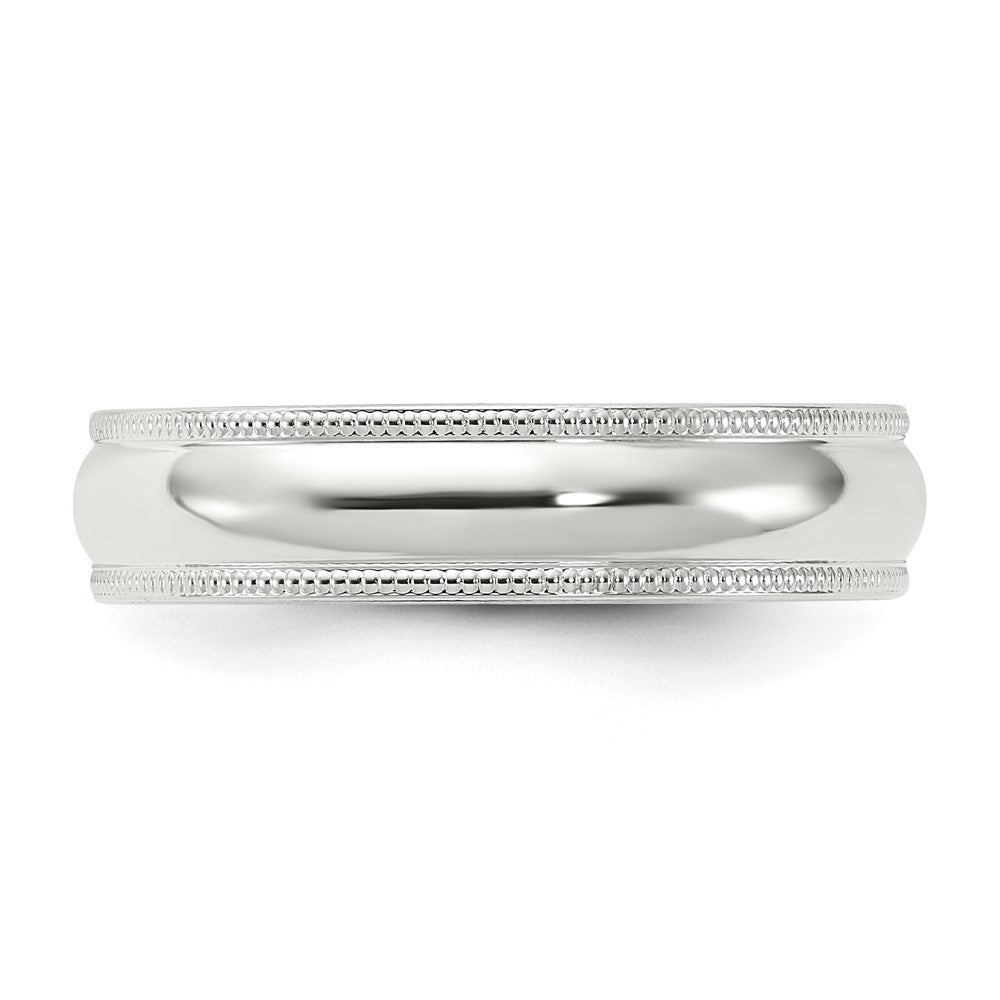Sterling Silver 5mm Comfort Fit Half Round Milgrain Size 8.5 Band