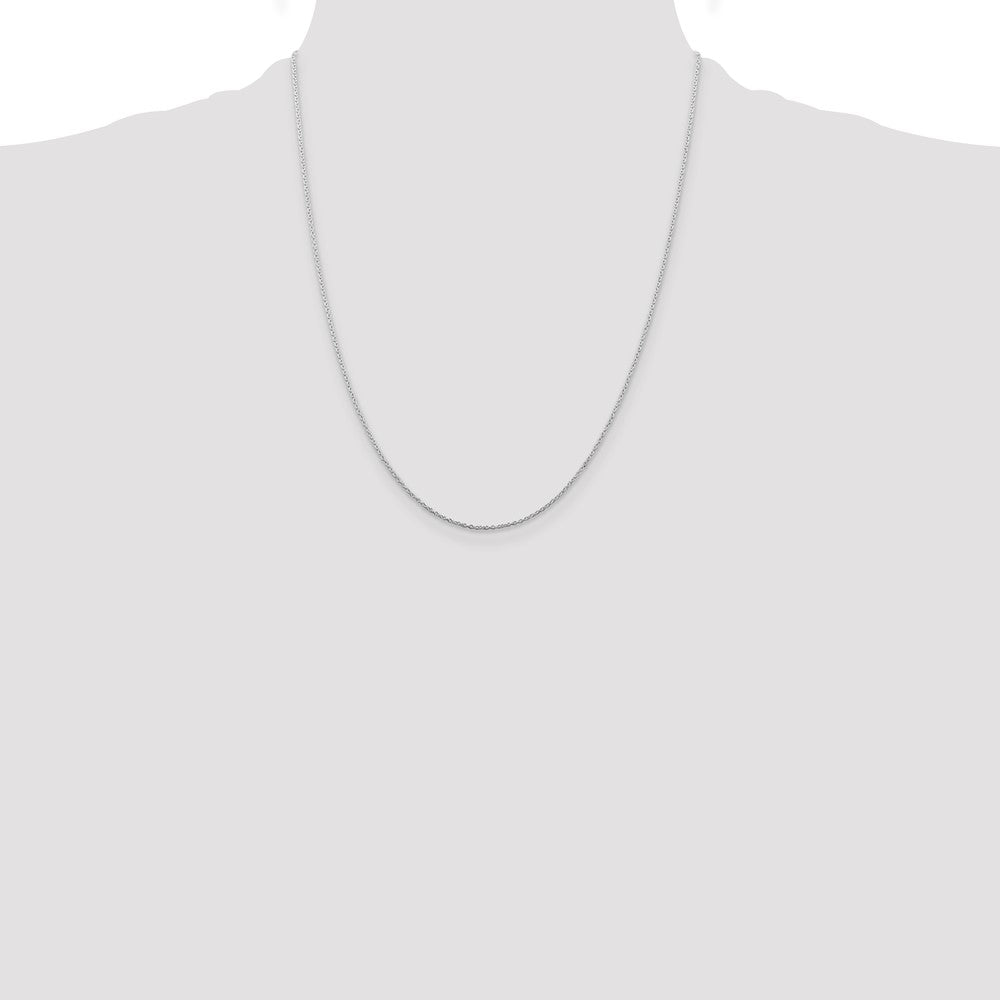 Sterling Silver Rhodium-plated 1mm Cable Chain