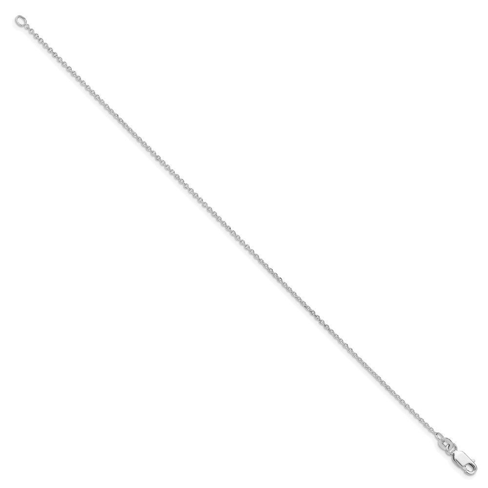 Sterling Silver Rhodium-plated 1.25mm Cable Chain