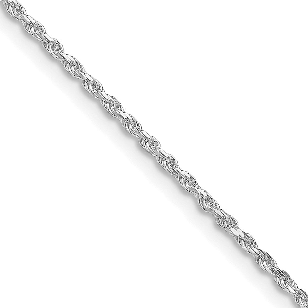 Sterling Silver Rhodium-plated 1.5mm Diamond-cut Rope Chain w/4in ext.