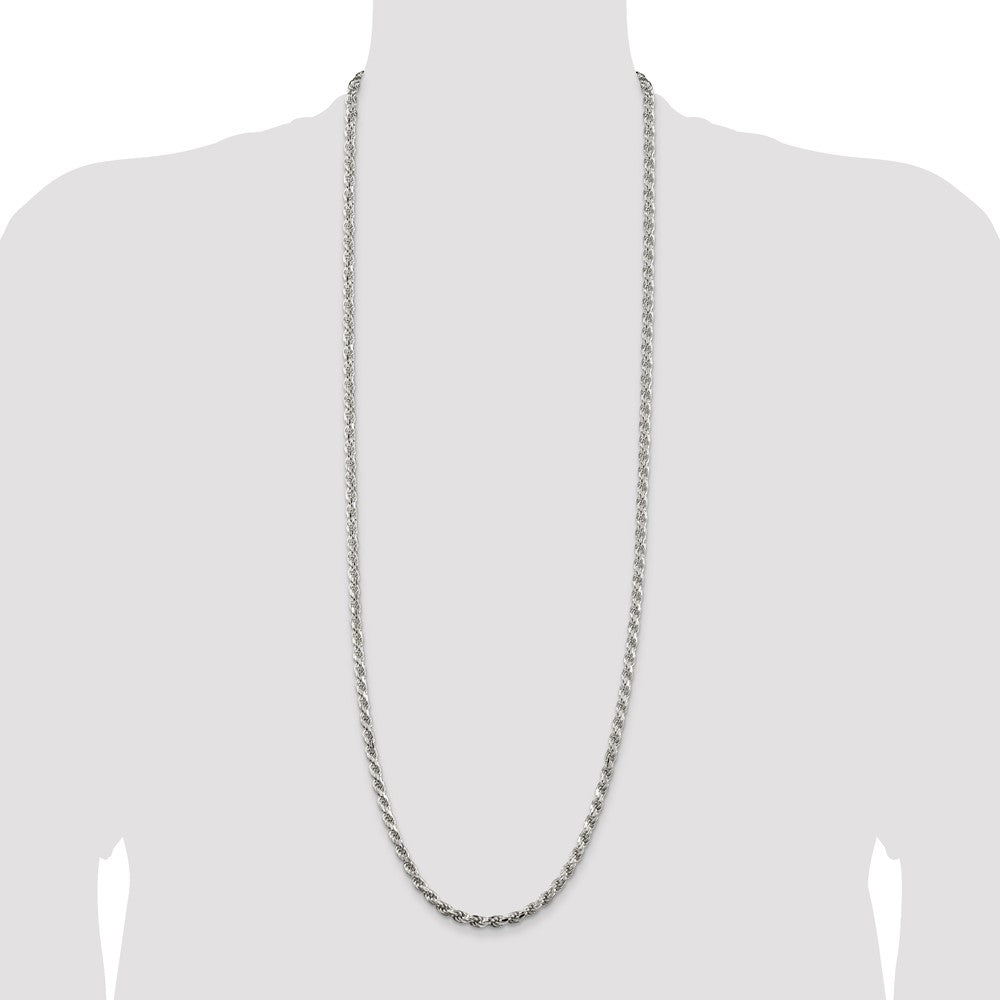 Sterling Silver 4.6mm Diamond-cut Rope Chain