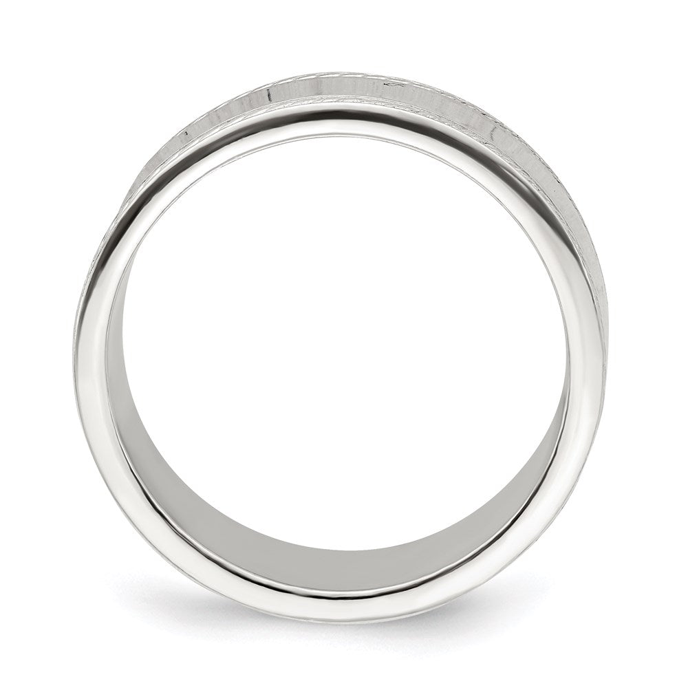 Sterling Silver 7mm Flat with Rope Edge Size 11 Band
