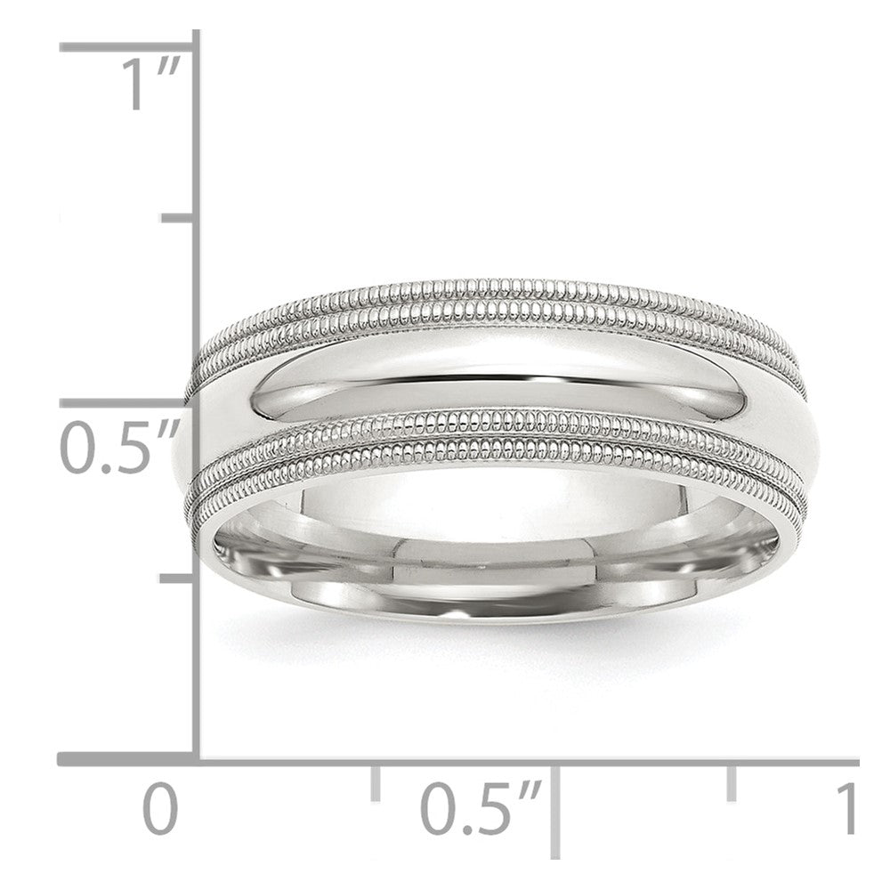 Sterling Silver 7mm Comfort Fit Double Milgrain Size 4.5 Band