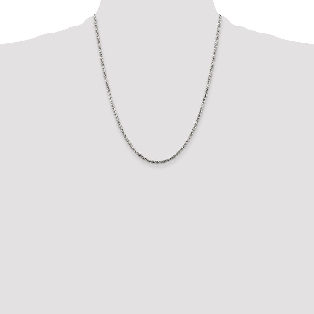 Sterling Silver 2mm Diamond-cut Spiga Chain