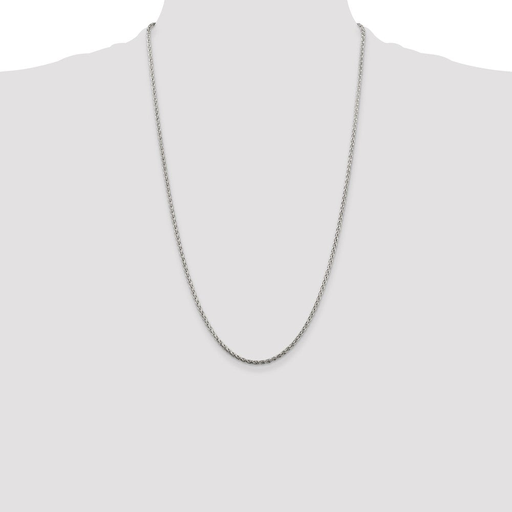 Sterling Silver 2mm Diamond-cut Spiga Chain