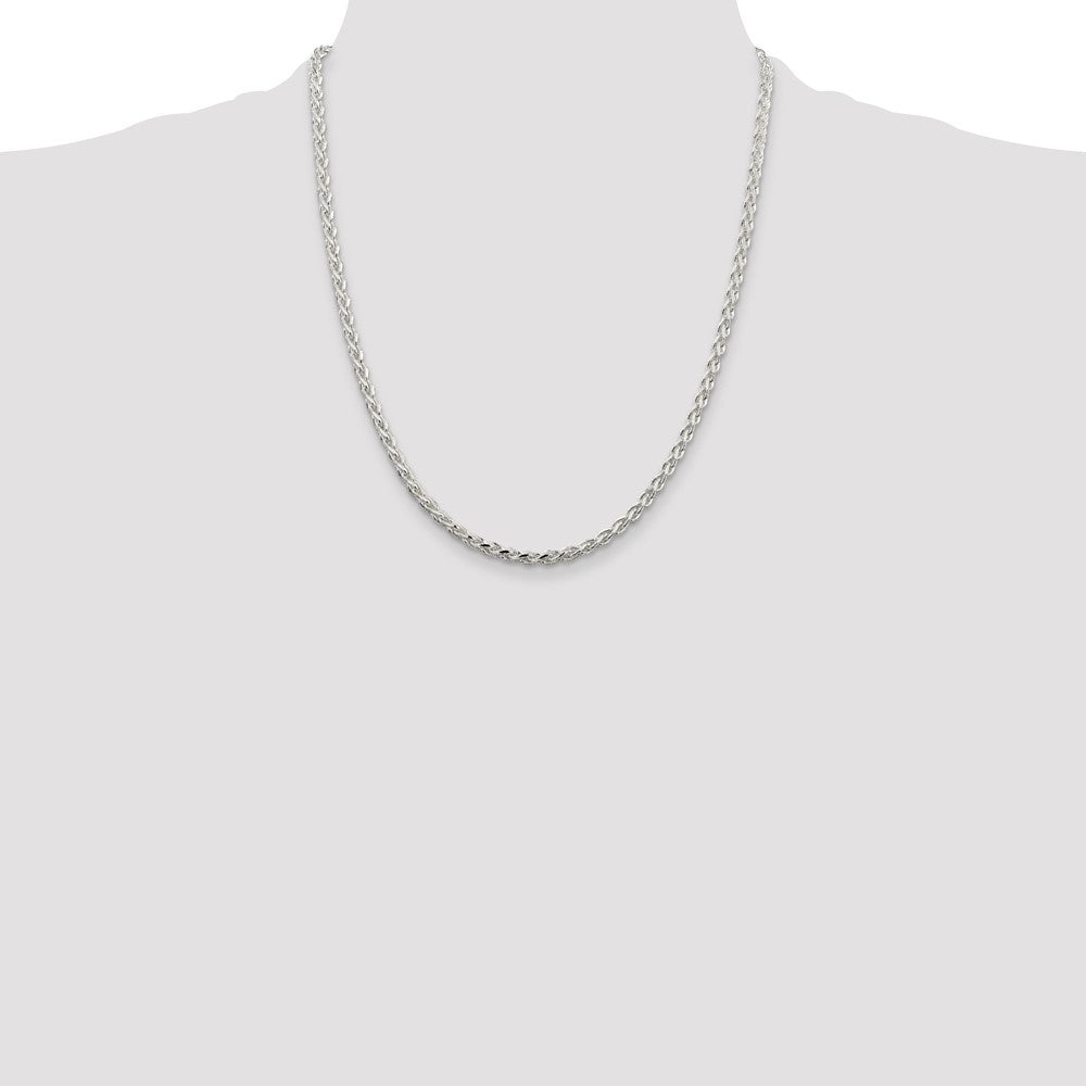 Sterling Silver 3.5mm Diamond-cut Spiga Chain