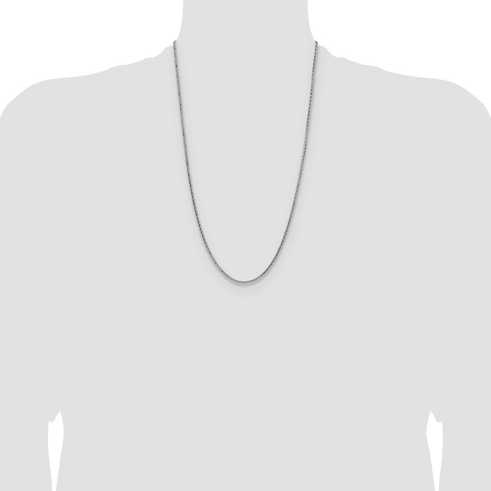 Sterling Silver 2.5mm Diamond-cut Square Spiga Chain