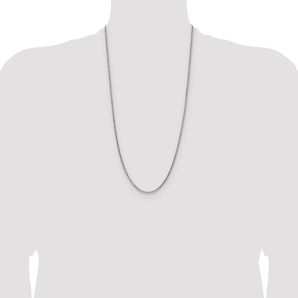 Sterling Silver 2.5mm Diamond-cut Square Spiga Chain