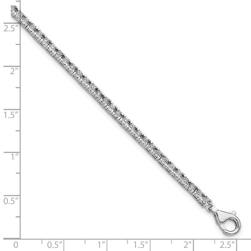 Sterling Silver Rhodium-plated Diam. Tennis Bracelet