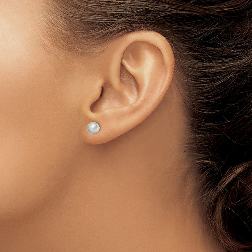 Sterling Silver Polished 6mm Laser-cut Post Earrings