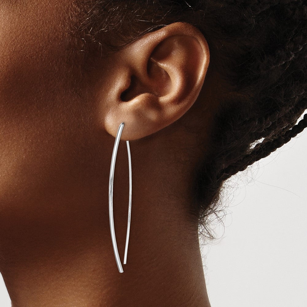 Sterling Silver Rhodium-plated Threader Earrings