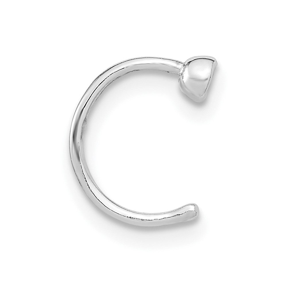 Sterling Silver Rhodium-plated Polished CZ Bezel Pair of Cuff Earrings