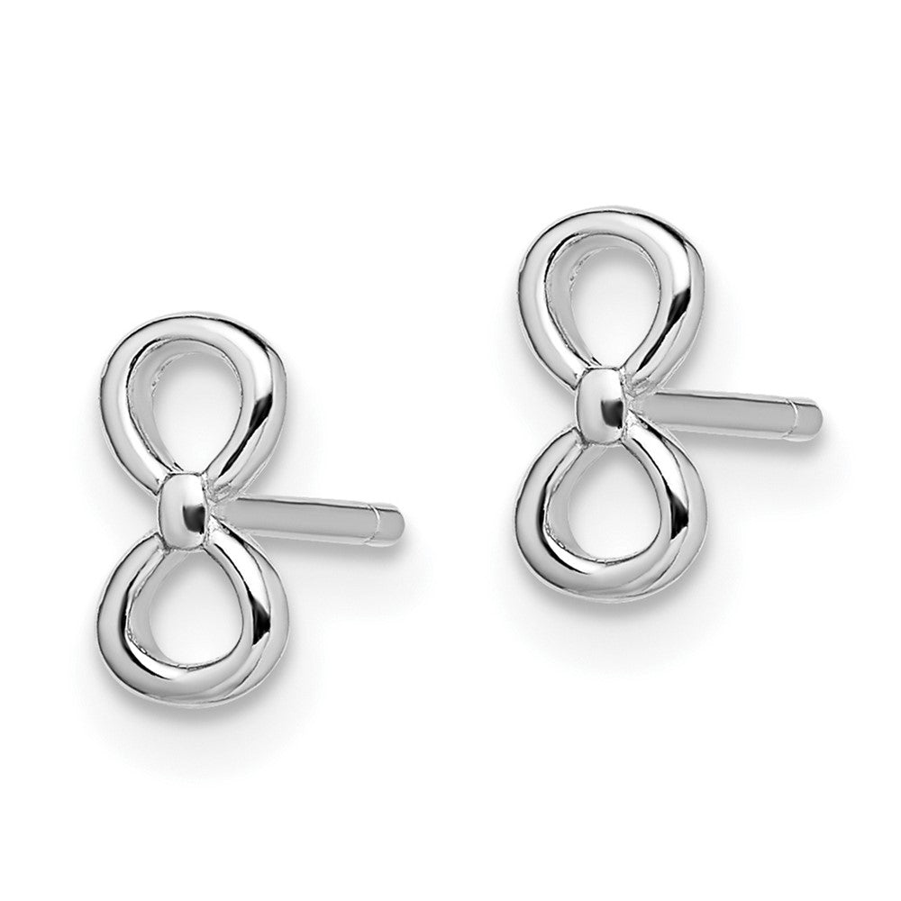 Sterling Silver Rhodium-plated Infinity Post Earrings