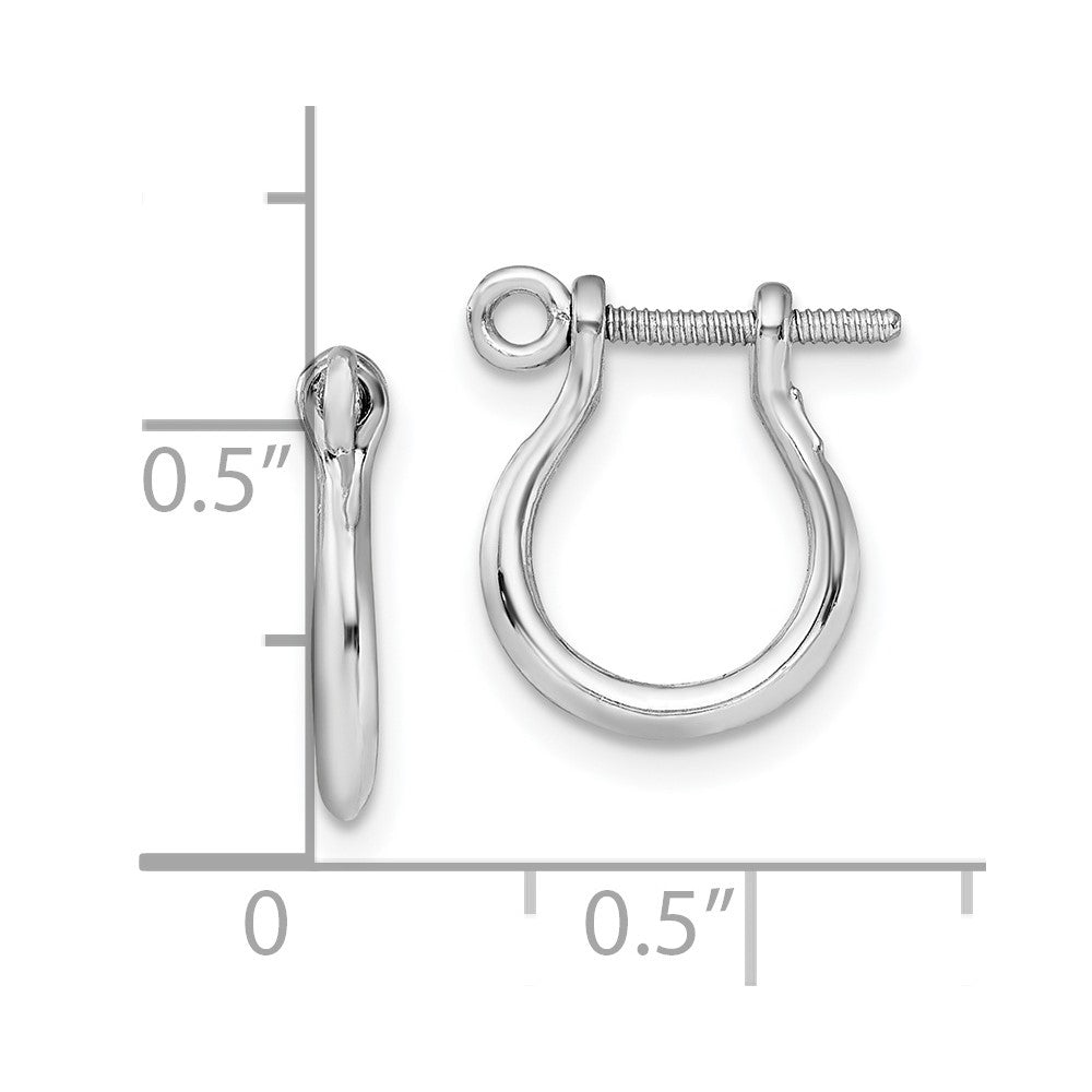 De-Ani Sterling Silver Rhodium-plated Polished Small Shackle Link Screw Earrings