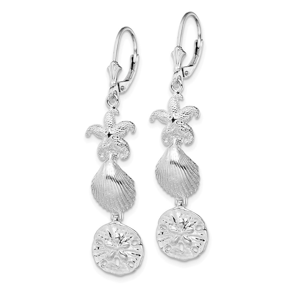 De-Ani Sterling Silver Rhodium-Plated Polished Leverback Earrings