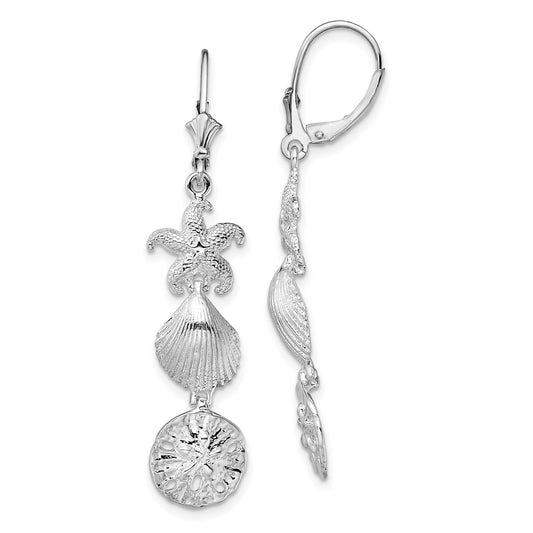 De-Ani Sterling Silver Rhodium-Plated Polished Leverback Earrings