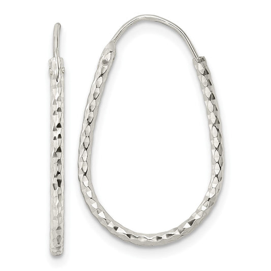 Sterling Silver Polished D/C Endless Hoop Earrings