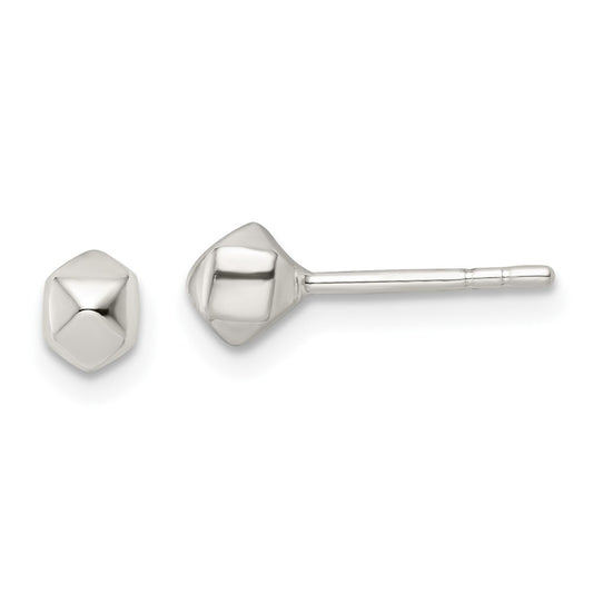Sterling Silver Polished Geometric Shape Post Earrings