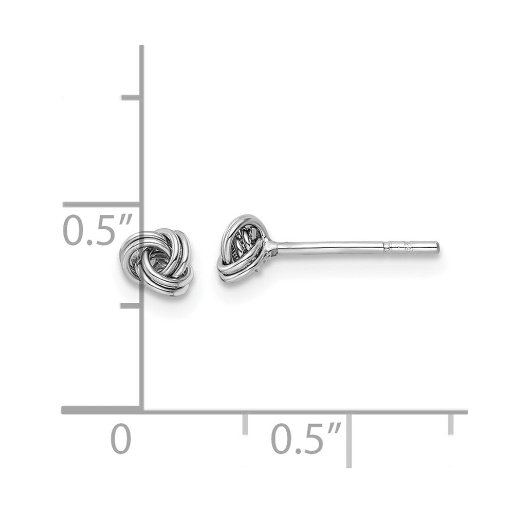 Sterling Silver Rhodium-plated Post Love Knot Earrings