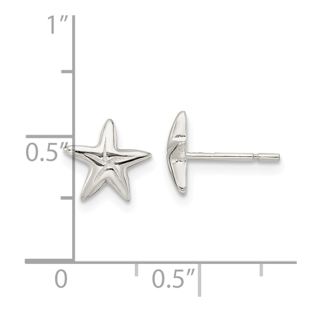 Sterling Silver Polished Starfish Post Earrings