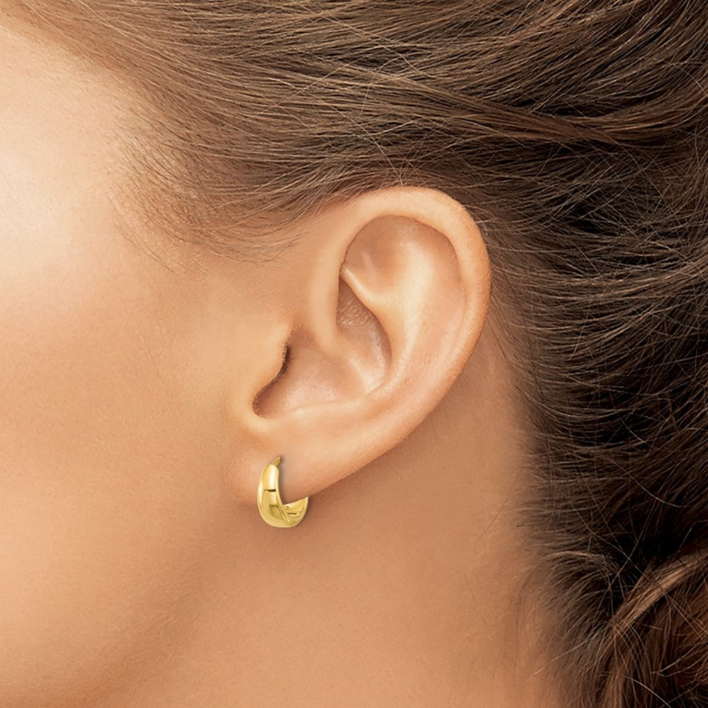 Sterling Silver Gold-tone 12x5mm Huggie Hoop Earrings
