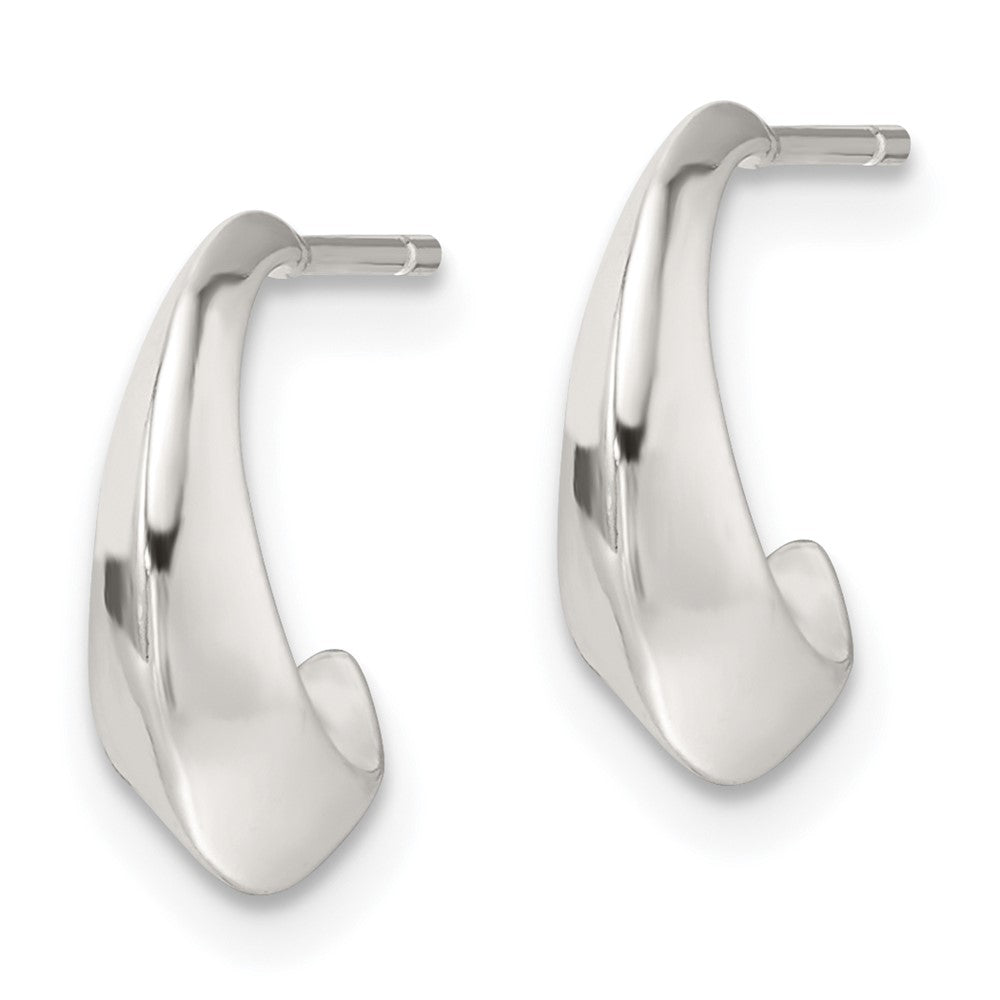 Sterling Silver Polished C-Hoop Post Earrings