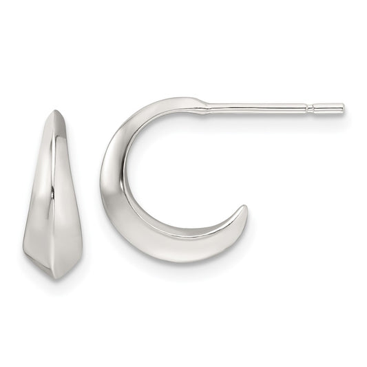 Sterling Silver Polished C-Hoop Post Earrings