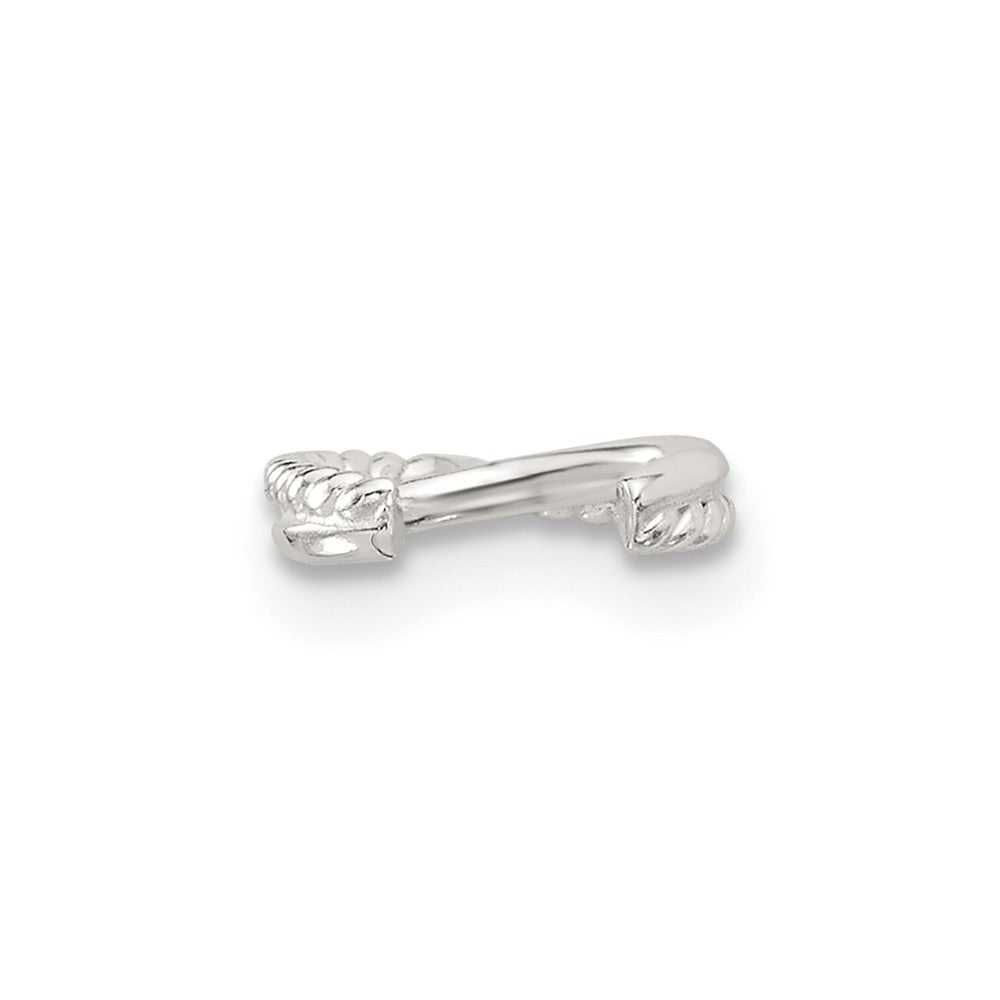 Sterling Silver E-coated Polished & Twisted Single Cuff Earring