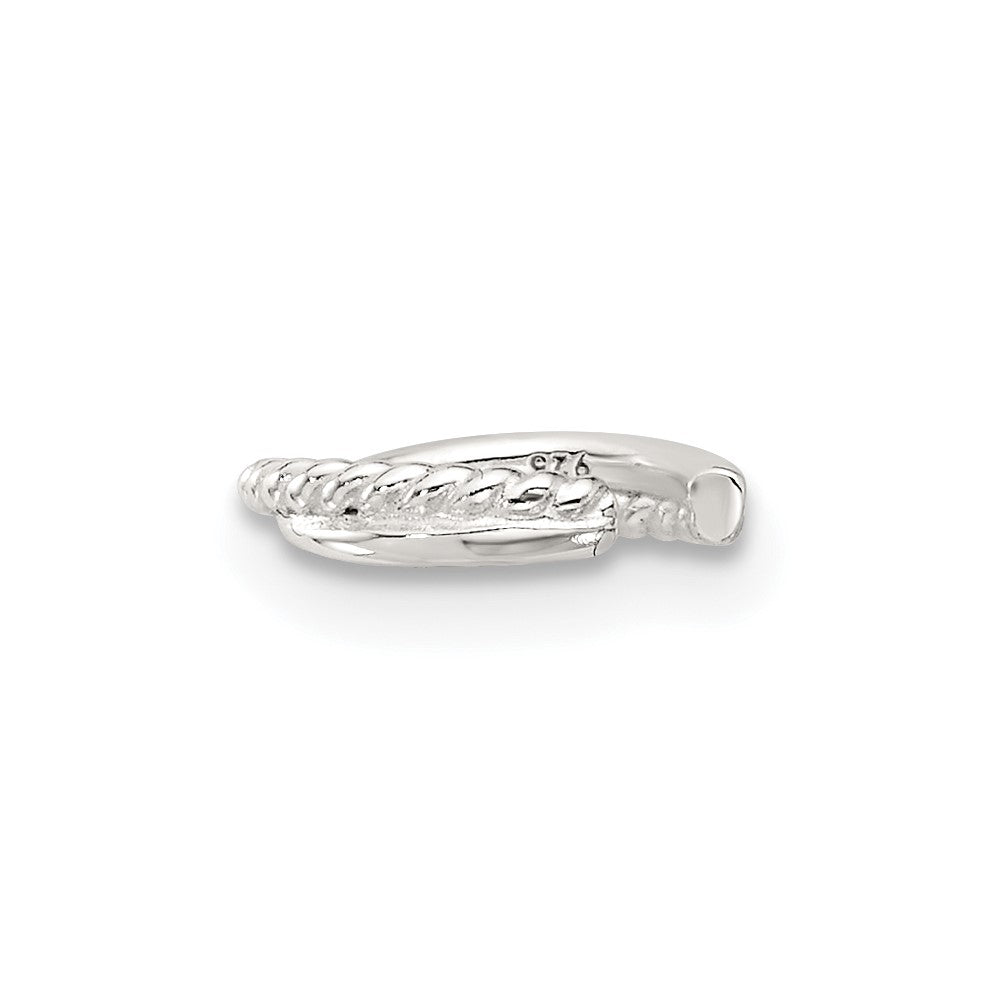Sterling Silver E-coated Polished & Twisted Single Cuff Earring