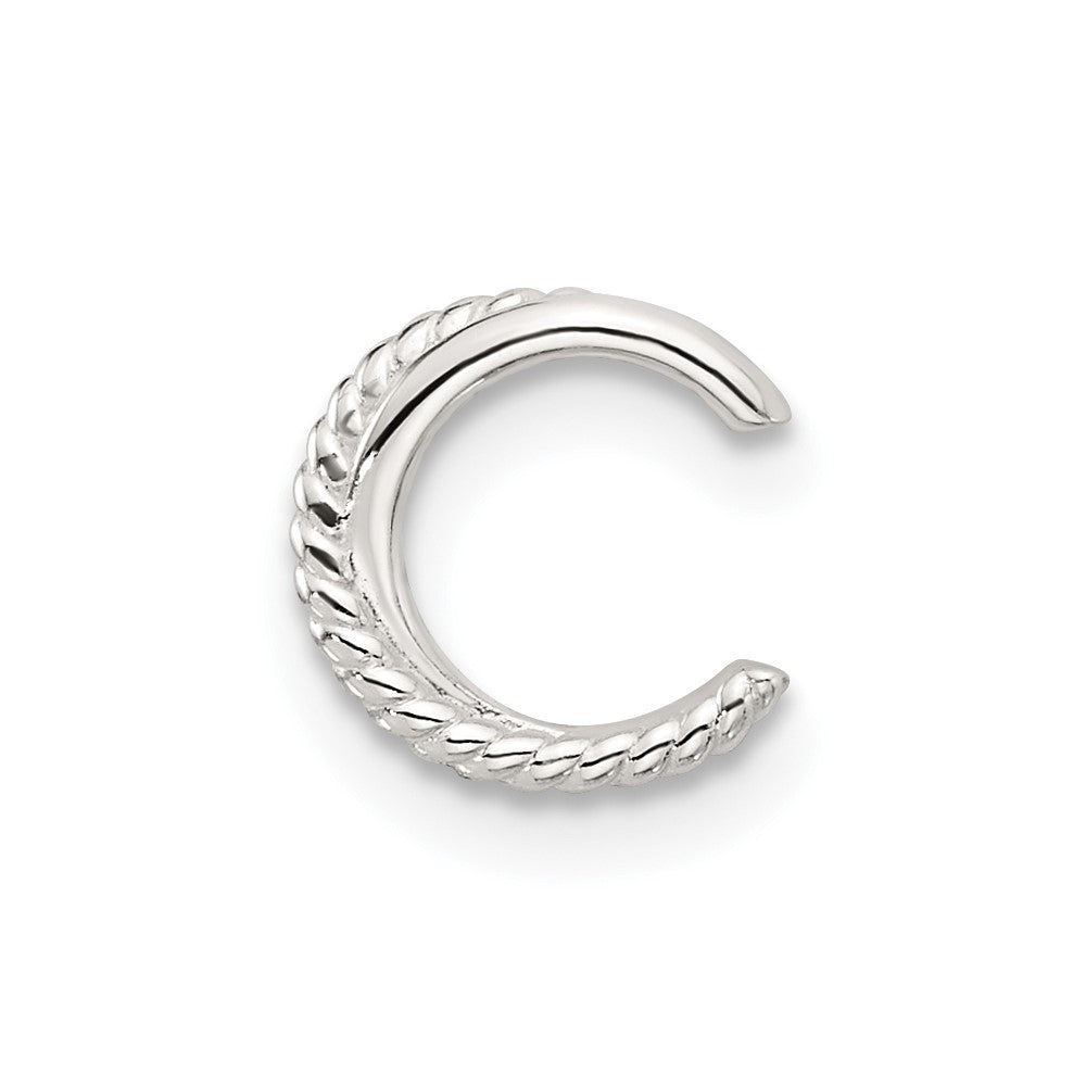 Sterling Silver E-coated Polished & Twisted Single Cuff Earring