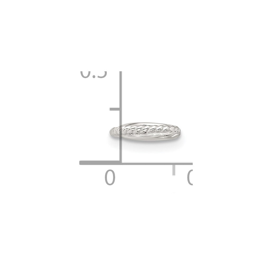 Sterling Silver E-coated Polished & Twisted Single Cuff Earring