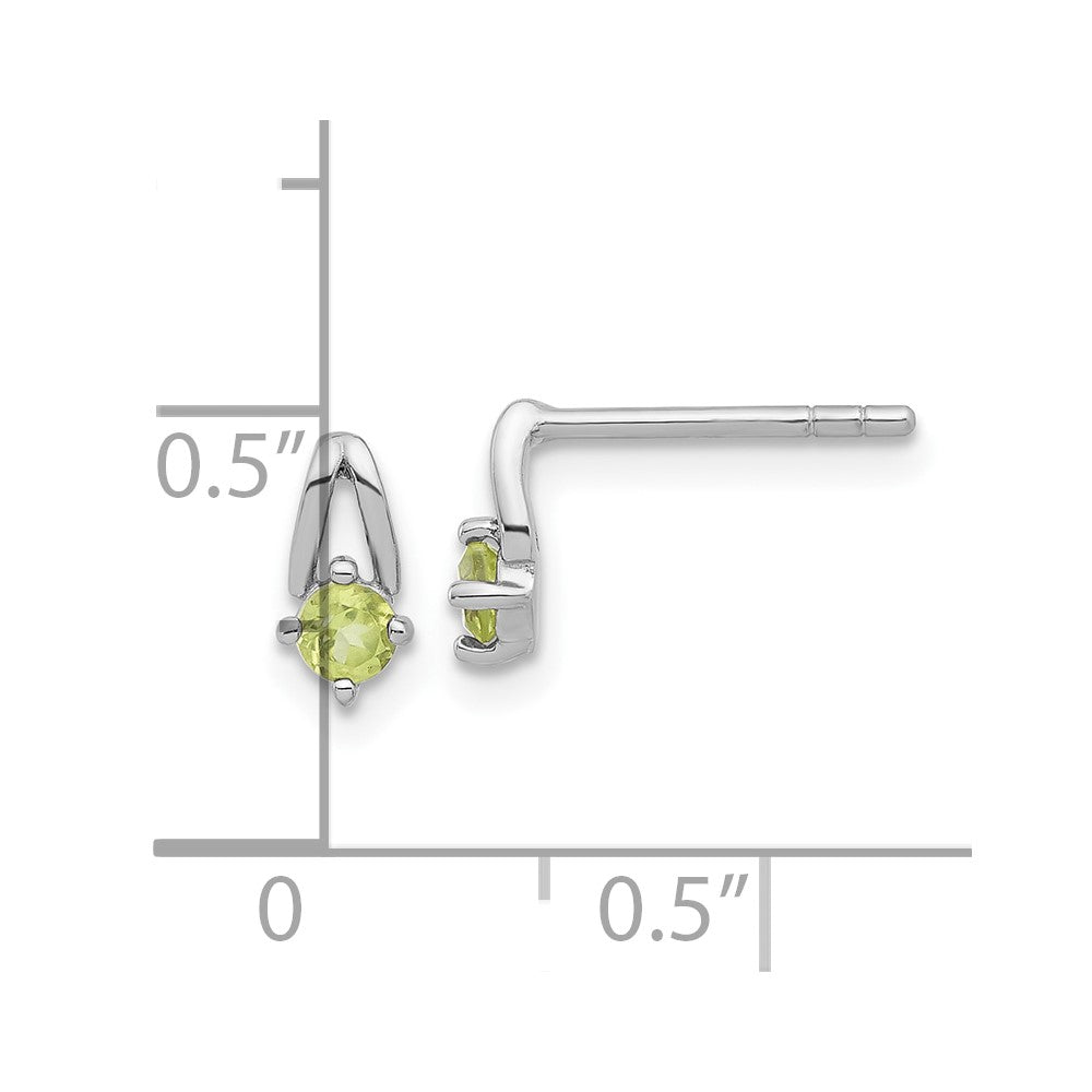 Sterling Silver Rhodium-plated .24PE Peridot Post Earrings