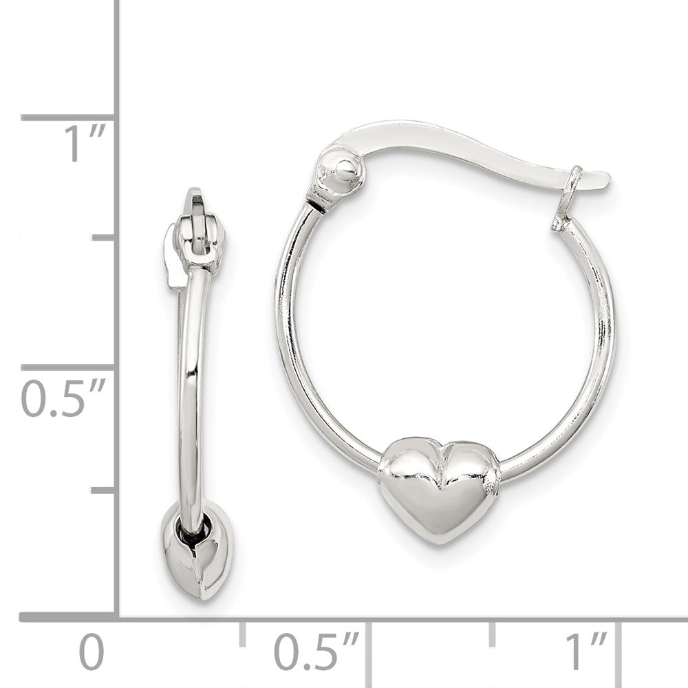 Sterling Silver Heart Hoop Earrings