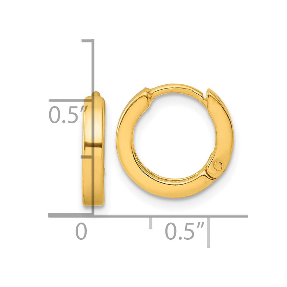 Sterling Silver Gold-tone Round Hinged Hoop Earrings