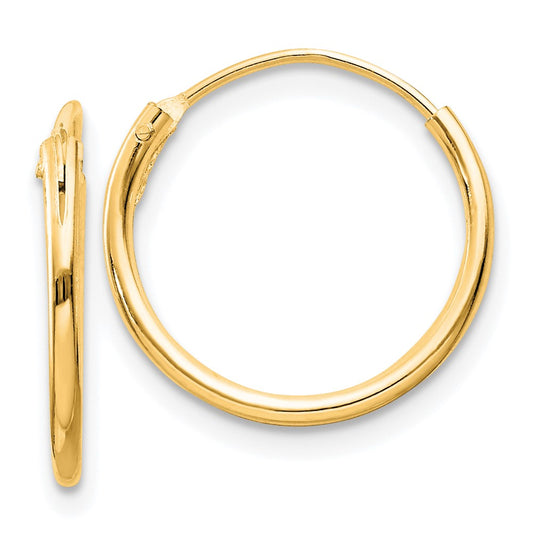 Sterling Silver Flash Gold-plated 1.3mm Endless Hoop Earrings