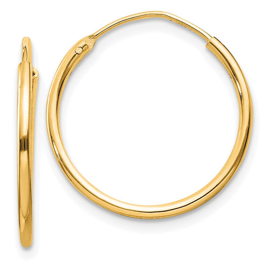 Sterling Silver Flash Gold-plated 1.3mm Endless Hoop Earrings