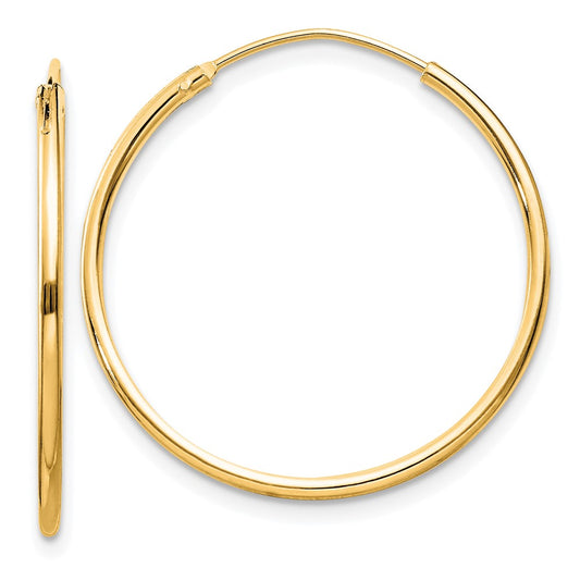 Sterling Silver Flash Gold-plated 1.3mm Endless Hoop Earrings
