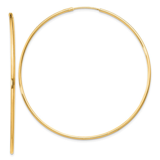 Sterling Silver Flash Gold-plated 1.3mm Endless Hoop Earrings