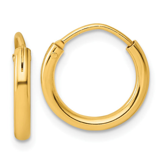 Sterling Silver Flash Gold-plated 2mm Endless Hoop Earrings