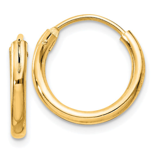 Sterling Silver Flash Gold-plated 2mm Endless Hoop Earrings