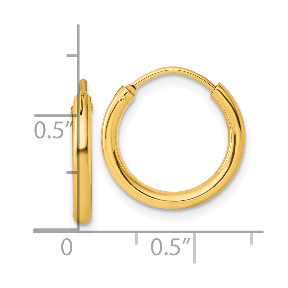 Sterling Silver Flash Gold-plated 2mm Hoop Earrings