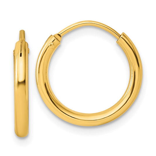 Sterling Silver Flash Gold-plated 2mm Hoop Earrings