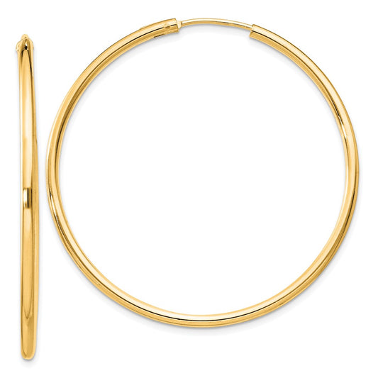 Sterling Silver Flash Gold-plated 2mm Endless Hoop Earrings